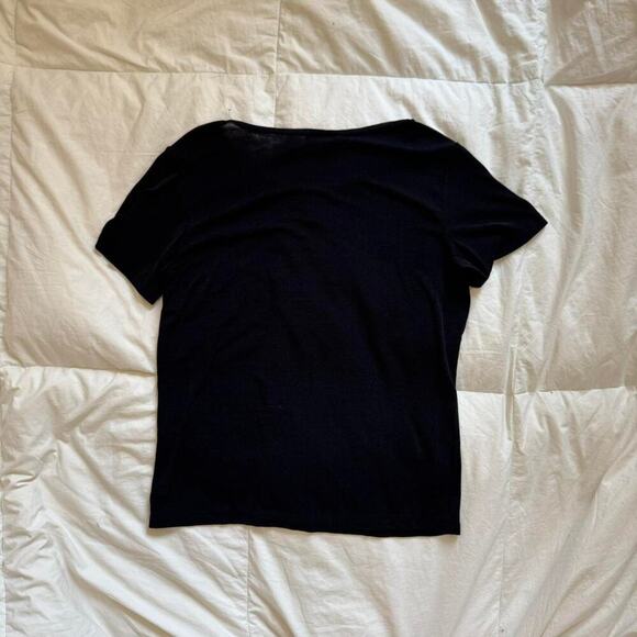 Vintage black basic slinky shirt western connection women’s med classic gothic - Picture 6 of 8